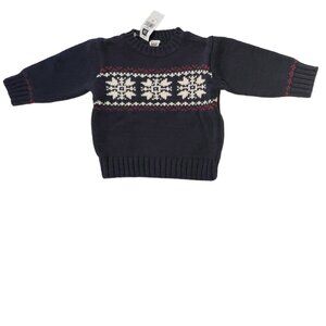 GAP - NWT 3T navy blue cotton sweater with white & red design